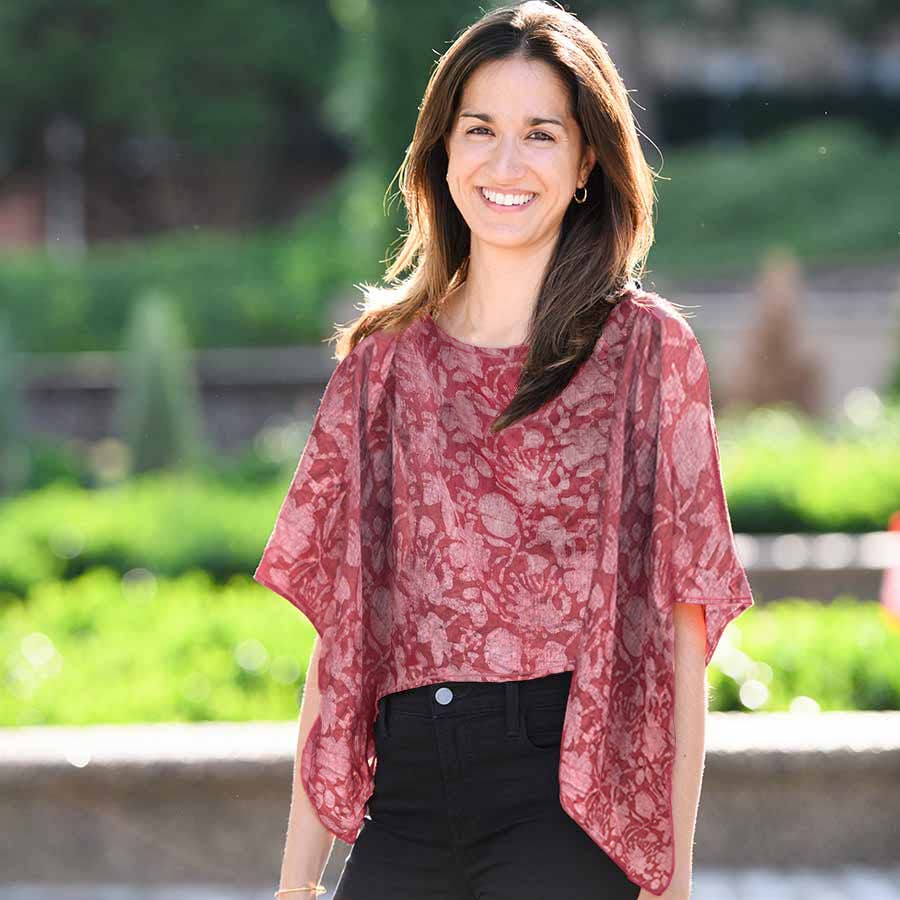 Red Women's Apparel Top | Relaxed Fit Blouse | Red Radha