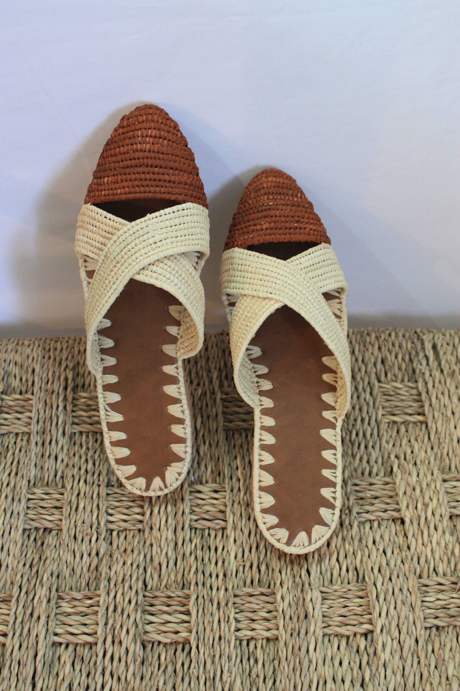 Moroccan Sandals in natural Raffia