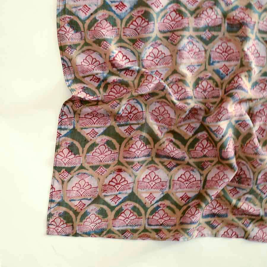 Handcrafted Cotton-Silk Square Bandana Head Scarf | Emerald