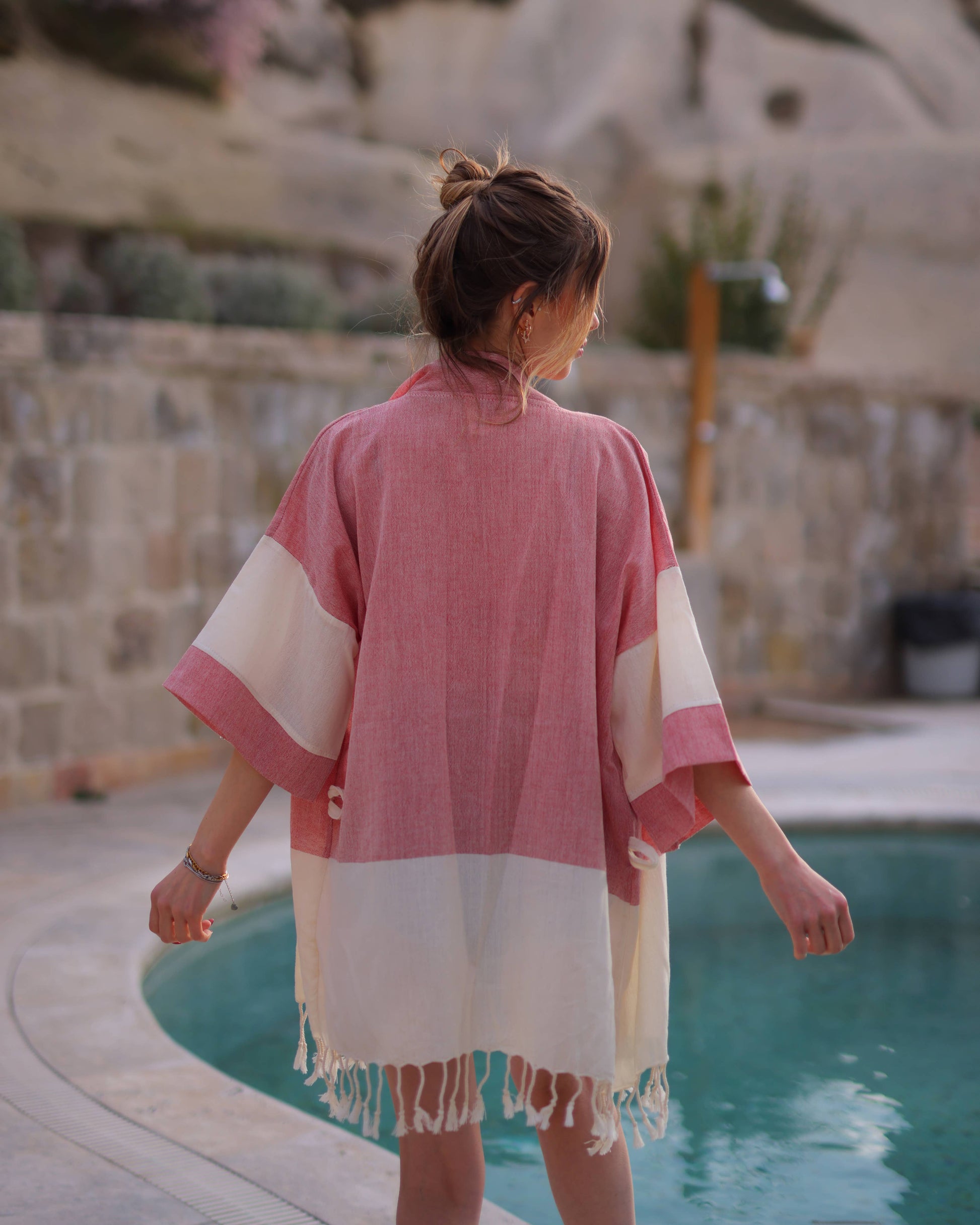 Striped Orange Beach Cover Up