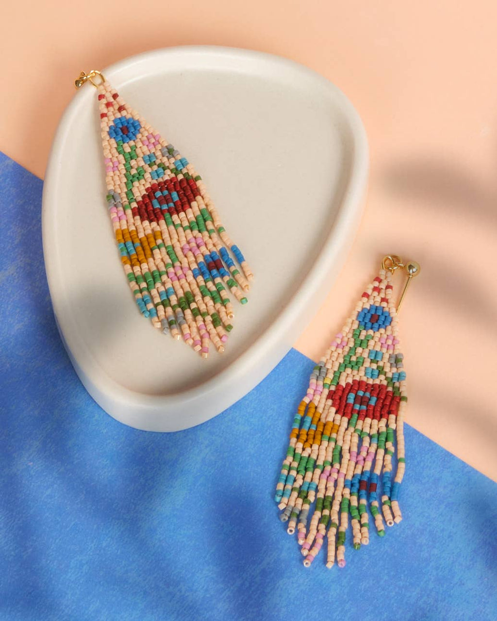 Wildflower Fringe Earrings (Tan)