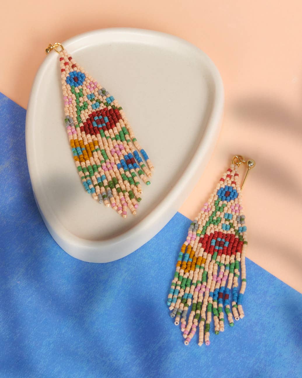 Wildflower Fringe Earrings (Tan)