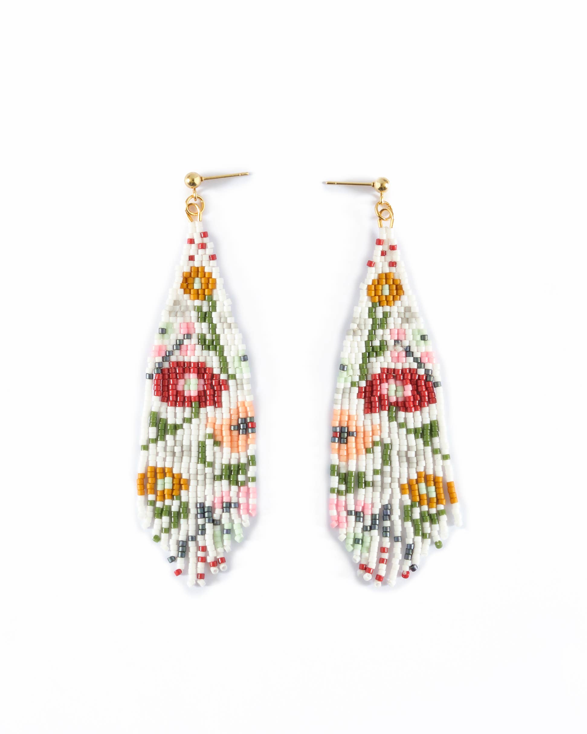 Wildflower Fringe Earrings (Tan)