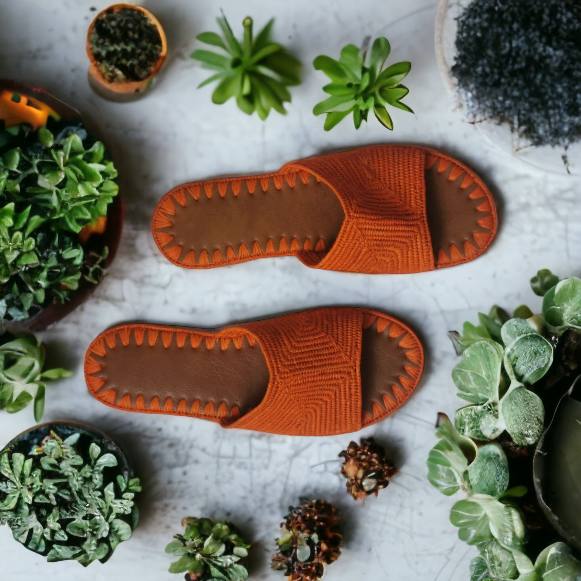 Moroccan Sandals in natural Raffia
