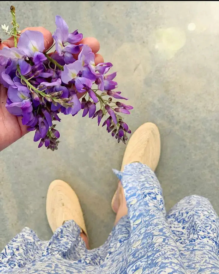 Natural Raffia Slippers  Handmade in Morocco