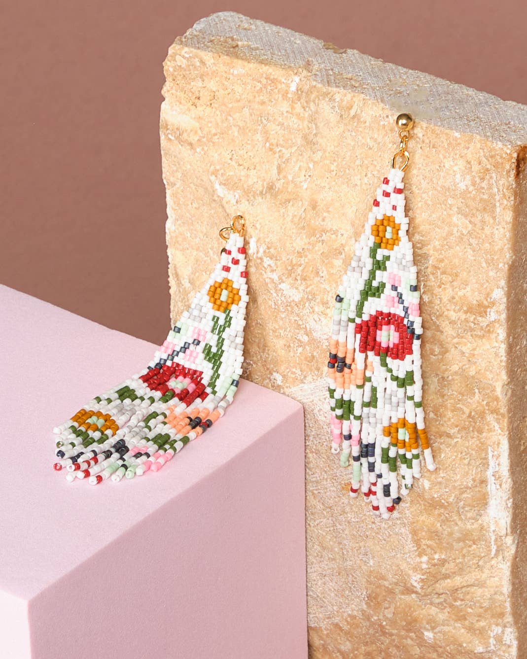 Wildflower Fringe Earrings (White)