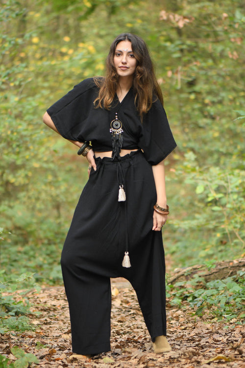 Anetos wrap top + harem pant set