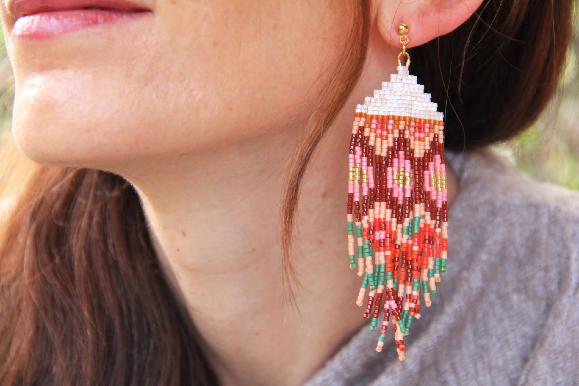 Huipil-Inspired Fringe Earring