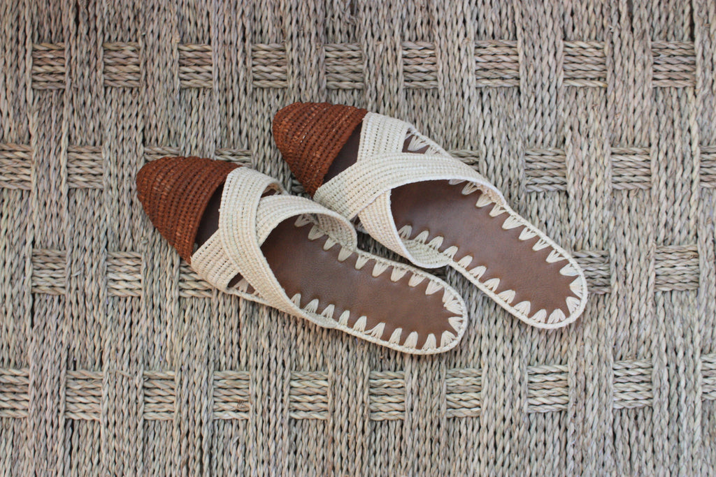 Moroccan Sandals in natural Raffia