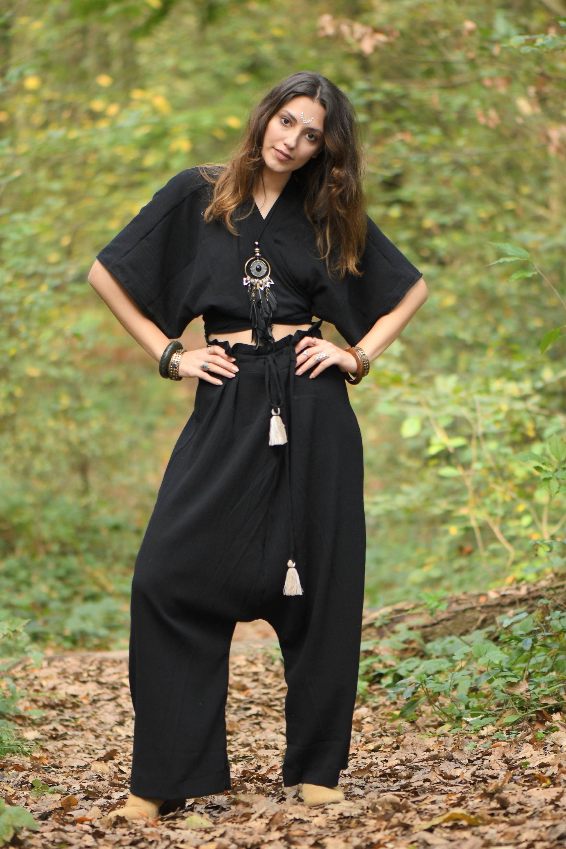 Anetos wrap top + harem pant set
